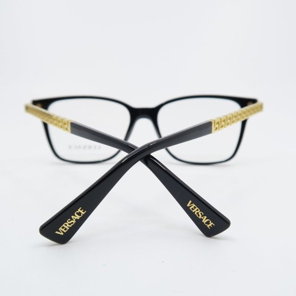 Versace Mod. 3340-U GB1 53mm Black-Gold Greek Key, New Women's Eyeglasses. - Picture 9 of 10